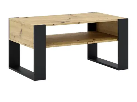 Konferenčné stolíky KONDELA Cara 1 konferenčný stolík dub artisan / čierna