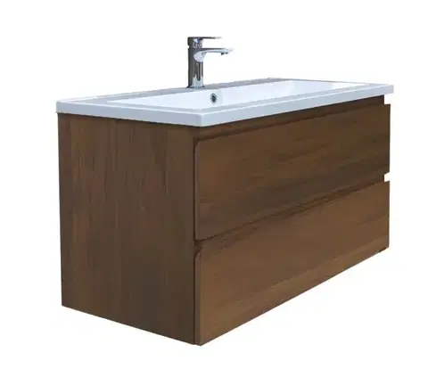 Kúpeľňový nábytok Kúpeľňová skrinka s umývadlom SAT B-Way 99x50x45 cm orech mat BWAY2100NUTU BWAY2100NUTU