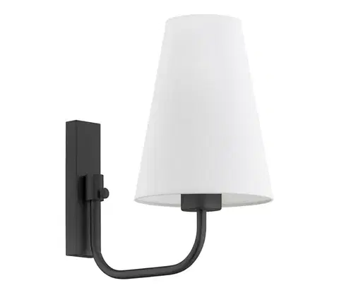 Svietidlá Argon 8376 - Nástenná lampa SAFIANO 1xE27/15W/230V čierna 8376