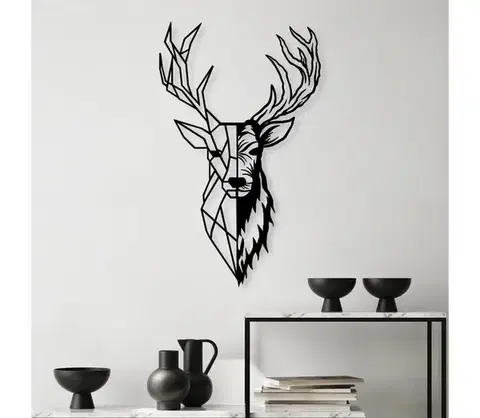 Obrazy  Nástenná dekorácia 42x70 cm jeleň kov 891TNL2355