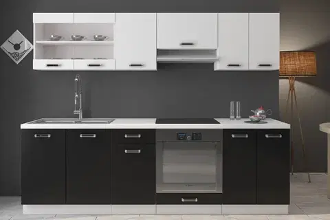 Kuchynské linky Kuchynská zostava PERY 240, čierna/biela