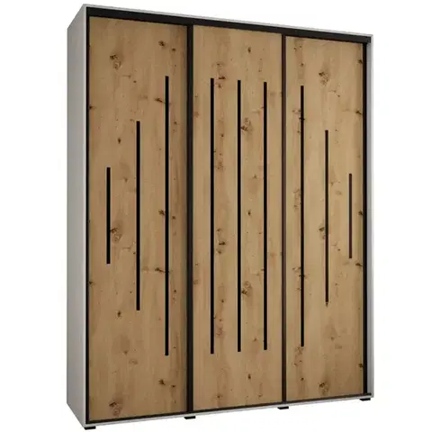 Šatníkové skrine Skriňa 45 Canaris 12 190 biela/artisan/čierna