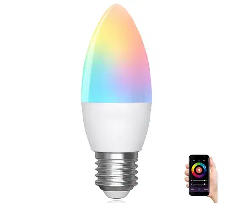 Žiarovky  B.V. LED RGBW Stmievateľná žiarovka C37 E27/6,5W/230V 2700-6500K Wi-Fi -  S10201FW2