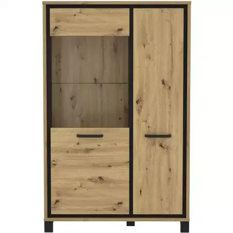 Vitríny a regály do obývačky Vitrína L Trondheim 2D TDHV622L Dub Artisan