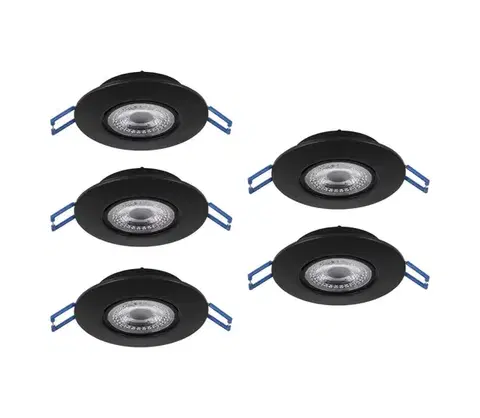 Svietidlá Eglo 300189 - SADA 5xLED Zapustené svietidlo GEDREZ LED/4,9W/230V priemer 9 cm čierna 300189