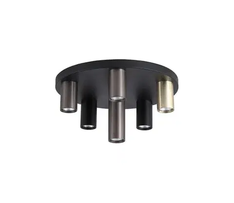Svietidlá Searchlight 50570-6BK - Stropné svietidlo TUBES 6xGU10/10W/230V pr. 40 cm 50570-6BK