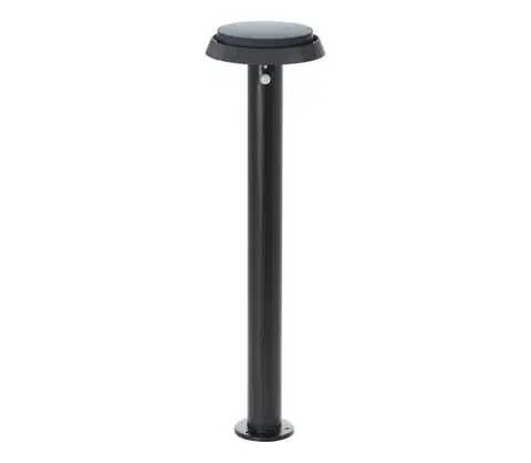 Záhradné lampy Brilliant - LED Solárna lampa so senzorom ALVERO LED/4W/3,7V 70 cm IP44 čierna G40432/06
