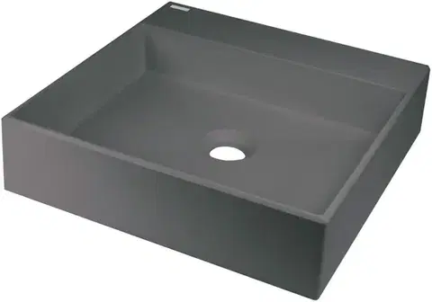 Umývadlá DEANTE - Correo anthracite metallic Granit umývadlo na dosku - 400x400 mm CQR_TU4S