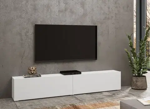 TV stolíky EMMA 40 moderný tv stolík biela/ dub wotan