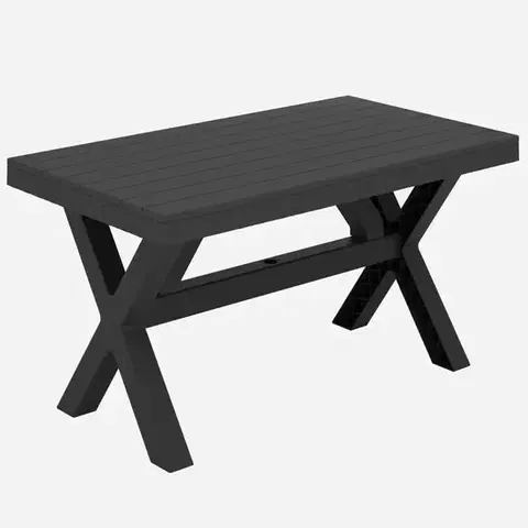 Záhradné stoly Stôl Rustic antracit 80x140 cm