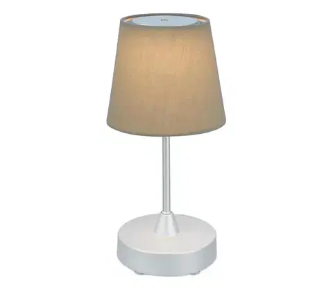 Lampy Brilo - LED Stmievateľná nabíjacia stolná lampa LED/3W/5V IP44 strieborná/béžová 7447-011