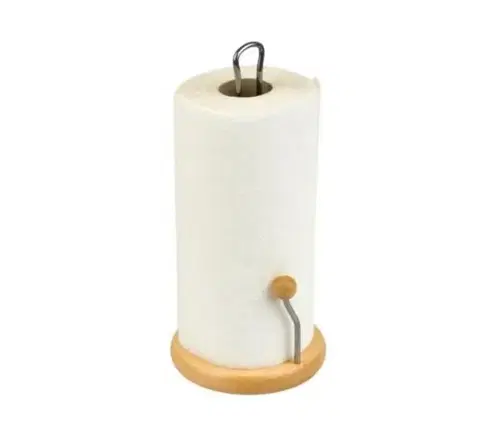 Podnosy a tácky Kinekus Stojan na papierové kuchynské utierky chróm/drevo 30 cm