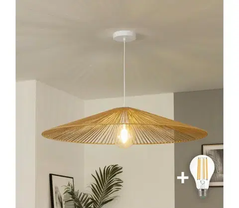 Svietidlá BRILAGI - LED luster na lanku CERIA BOHO 1xE27/40W/230V pr. 90 cm hnedá EG300171+EG781109