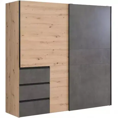 Šatníkové skrine Skriňa Winn 2 200 cm Dub Artisan/Betón