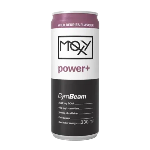 BCAA GymBeam MOXY power+ Energy Drink lesné ovocie
