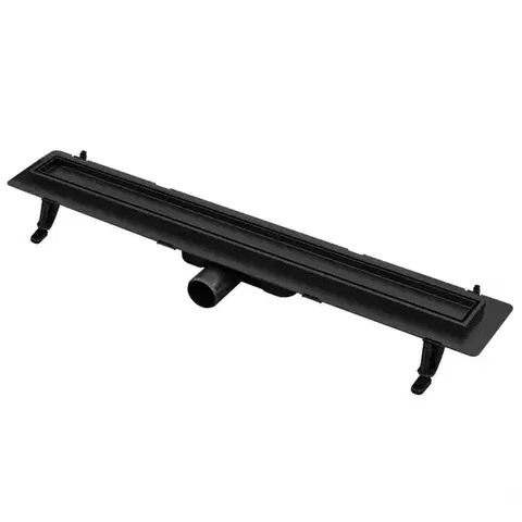Sprchové kúty Odvodnenie líniové Reverzibilné Duplex čierna  ABS+Inox 700