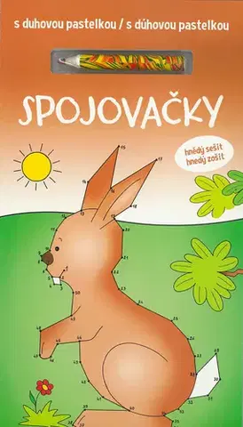 Nalepovačky, vystrihovačky, skladačky Spojovačky s dúhovou pastelkou – hnedý zošit