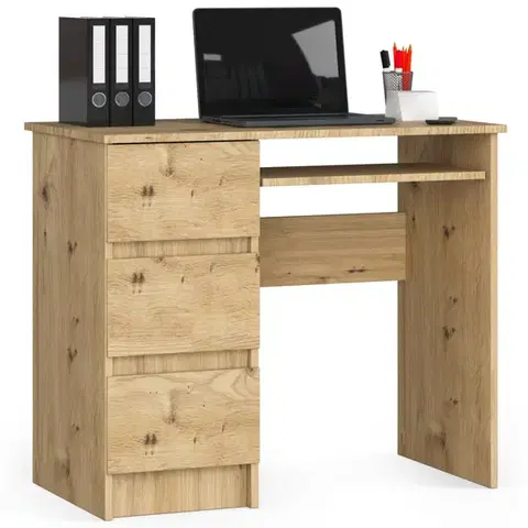 Písacie stoly Moderný písací stôl PEGAS90L, dub Artisan