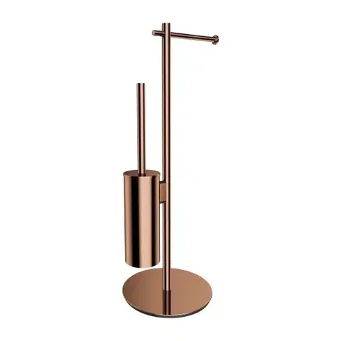 Držadlá k vani OMNIRES - MODERN PROJECT voľne stojaci držiak na toaletný papier a kefu, medený MP60810CP
