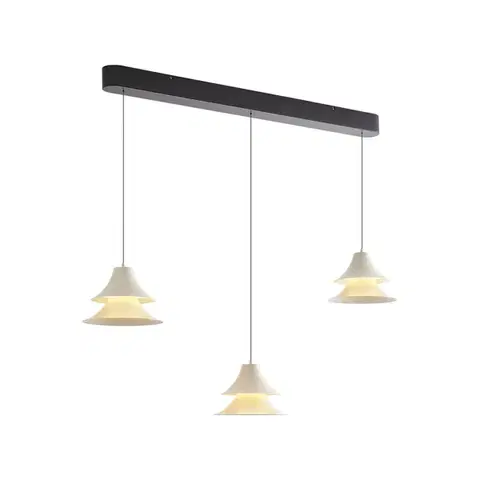 Závesné svietidlá Závesná lampa čierna s béžovou farbou vrátane LED 3-stupňové stmievanie 3-svetlá Easylift - Witch
