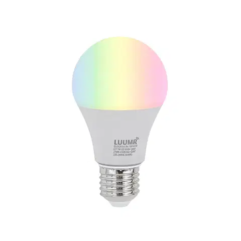 LED osvetlenie Stmievateľná LED žiarovka E27 RGBW A60 opálová 9W 806 lm 2700-6500K