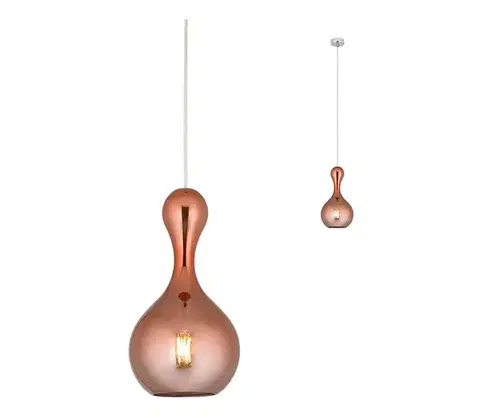 Svietidlá Redo 01-2257 - Luster na lanku LOB 1xE27/42W/230V pr. 18 cm meď 01-2257