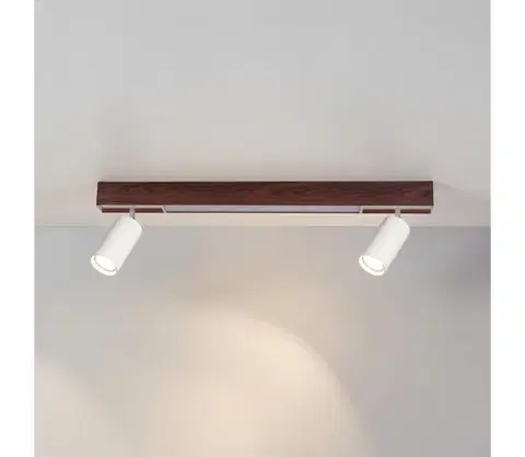 Svietidlá BRILAGI - LED bodové svietidlo SELE 2xGU10/30W/230V + LED/15W biela/dubový dekor WO-LEDSELE60-09-OEM