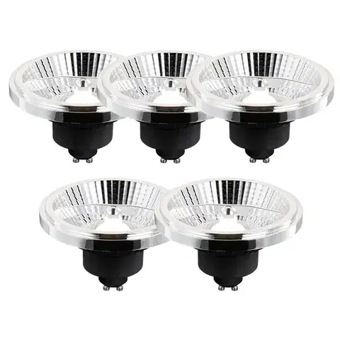 LED osvetlenie Sada 5 GU10 3-stupňových stmievateľných LED žiaroviek AR111 10W 800 lm 2700 - 3700K