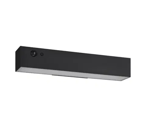 Svietidlá Eglo 901916- LED solárne nástenné svietidlo so senzorom VOSCARI LED/6,8W/3,7V IP54 čierna 901916