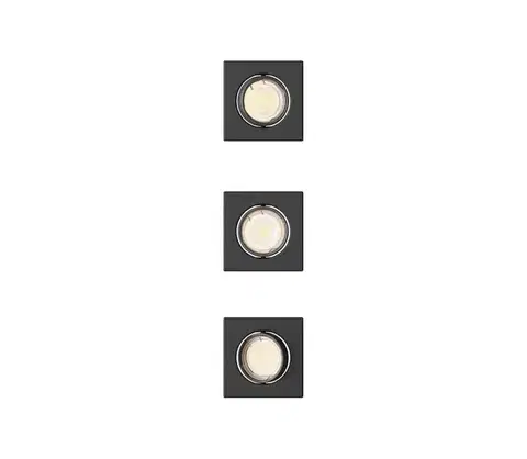 Svietidlá Philips - SADA 3 ks zabudovateľných svietidiel PERIDOT 1xGU10/7W/230V čierna 872110303703900