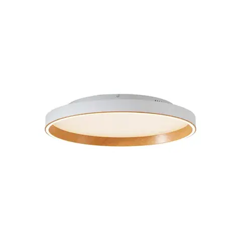 Stropné osvetlenie Dizajnové stropné svietidlo biele s drevom 60 cm vrátane LED 3-stupňového spínača - Ingo