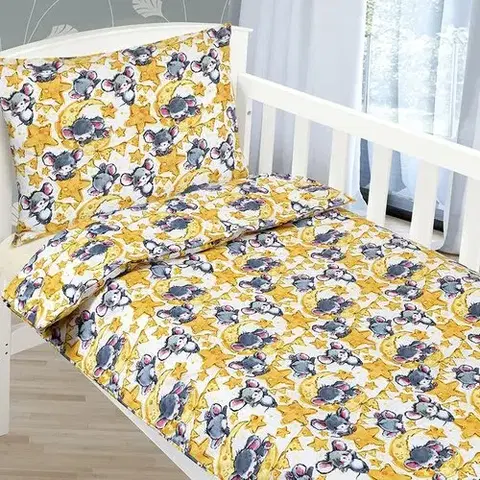 Obliečky Bellatex Detské obliečky Agáta Myšky, 90 x 135 cm, 45 x 60 cm