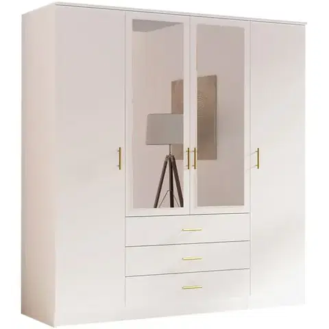 Šatníkové skrine Skriňa 4d Biela