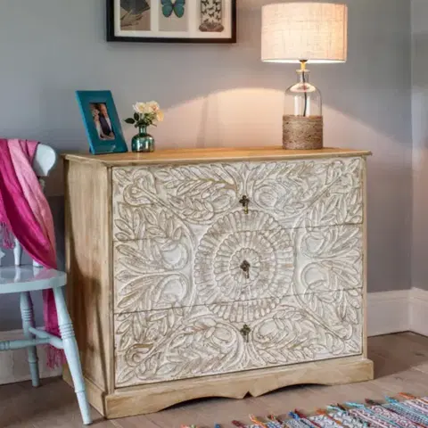 Komody Komoda Sita 90x90x45 indický masív mango