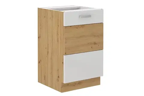 Kuchynské skrinky AXEL kuchynská skrinka 50 ZL, biely lesk/dub artisan