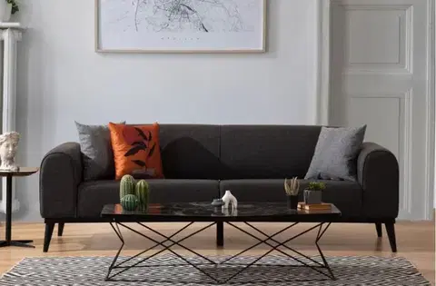 Pohovky a gauče Trojmiestna rozkladacia pohovka Kapri 3 Seater - Anthracite