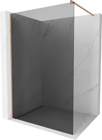 Sprchové dvere MEXEN/S - Kioto Sprchová zástena WALK-IN 70 x 200, grafit 8 mm, meď kartáčovaná 800-070-101-65-40