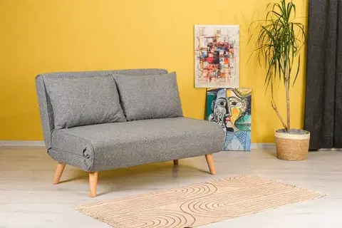 Pohovky a gauče Dvojmiestna rozkladacia pohovka Folde 2-Seater - Light Grey