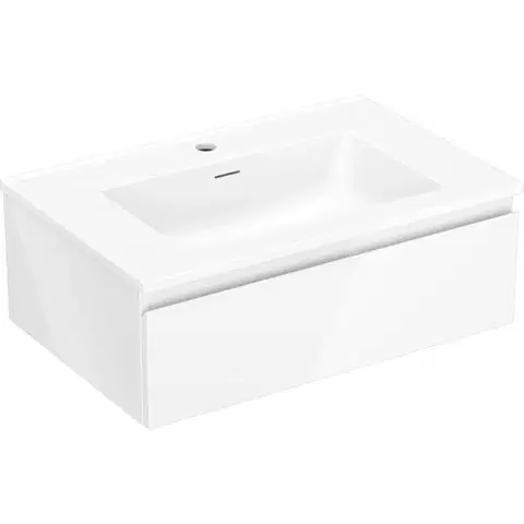 Kúpeľňový nábytok MEXEN/S - Orio kúpeľňová skrinka 70 cm s umývadlom Otis, 1 šuplík, biela lesk 91A10-07023-1-BF00-W18M00