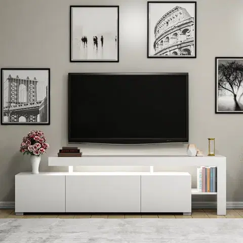 TV stolíky TV stolík BELIZ s LED osvetlením Asirgroup