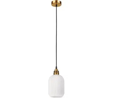 Svietidlá  Závesný luster HECTOR na lanku 1xE27/15W/230V biela/mosadz priemer 14 cm LM-1.297/A
