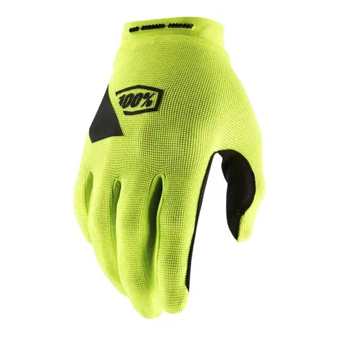 Cyklistické rukavice Cyklo a motokrosové rukavice 100% Ridecamp fluo žltá fluo žltá - L