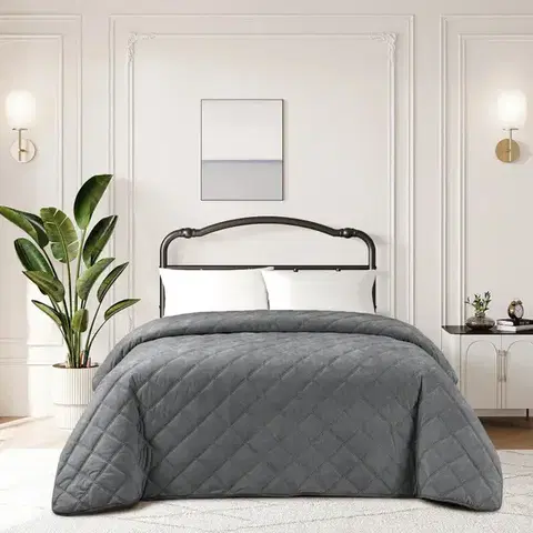 Prehozy na posteľ Prikrývka na posteľ Ela RQ-110 220x250 cm sivá