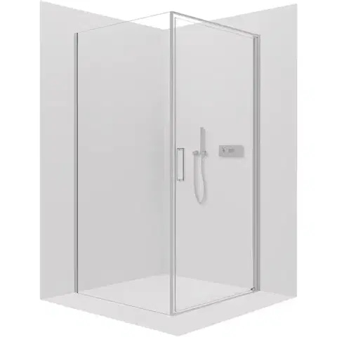 Sprchovacie kúty CERANO - Sprchovací kút Porte Ľ/P - 8 mm - chróm, transparentné sklo - 100x100x195 - otočný CER-413510