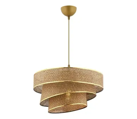 Svietidlá  Luster na lanku COUPER 1xE27/60W/230V hnedá/zlatá 390FLH2416