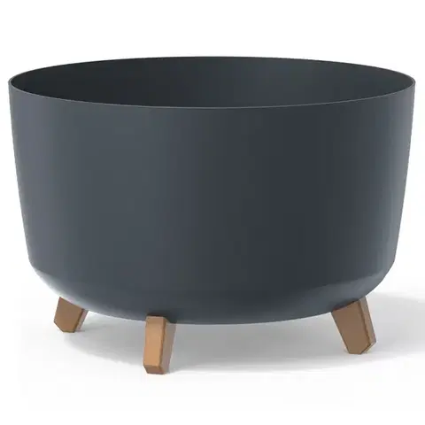 Kvetináče a truhlíky NABBI DGRL400 plastový kvetináč na nožičkách 39 cm antracit