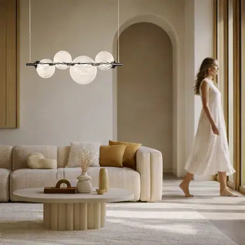 Stropná svetla PLAYA lampa wisząca czarny pozioma 12W LED 3000K klosz bezbarwny