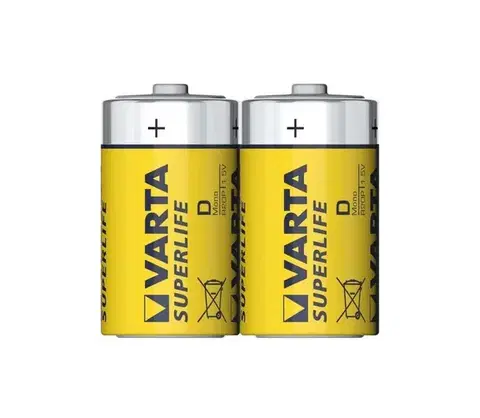 Predlžovacie káble Varta 2020 - 2 ks Zinkouhlíková batéria SUPERLIFE D 1,5V 2020101302