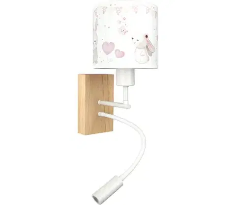Svietidlá BRILAGI - LED flexibilná lampa BOBO WOOD 1xE27/25W/230V + LED/3W dub/biela/krémová/kráľovská BG1565+BG5589