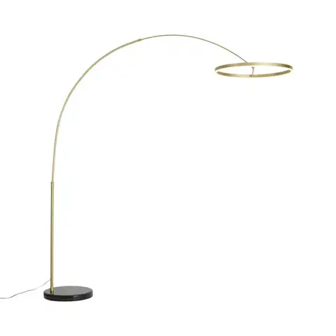 Oblúkové lampy Dizajnová oblúková stojaca lampa zlatá vrátane LED s 3-stupňovým stmievaním - Anello
